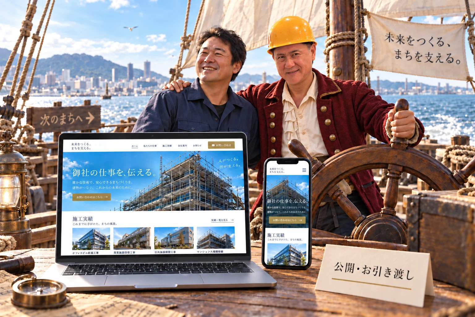 公開・お引き渡し。御社のサイトにの説明用イメージ